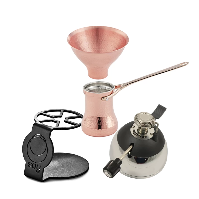 Bundle Cezve, Trichter, Brenner Und Ständer 3 Bundle Cezve, Trichter, Brenner Und Ständer